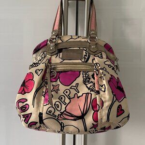 Coach Floral pink, purple, white & silver Poppy with original hang tag LARGE